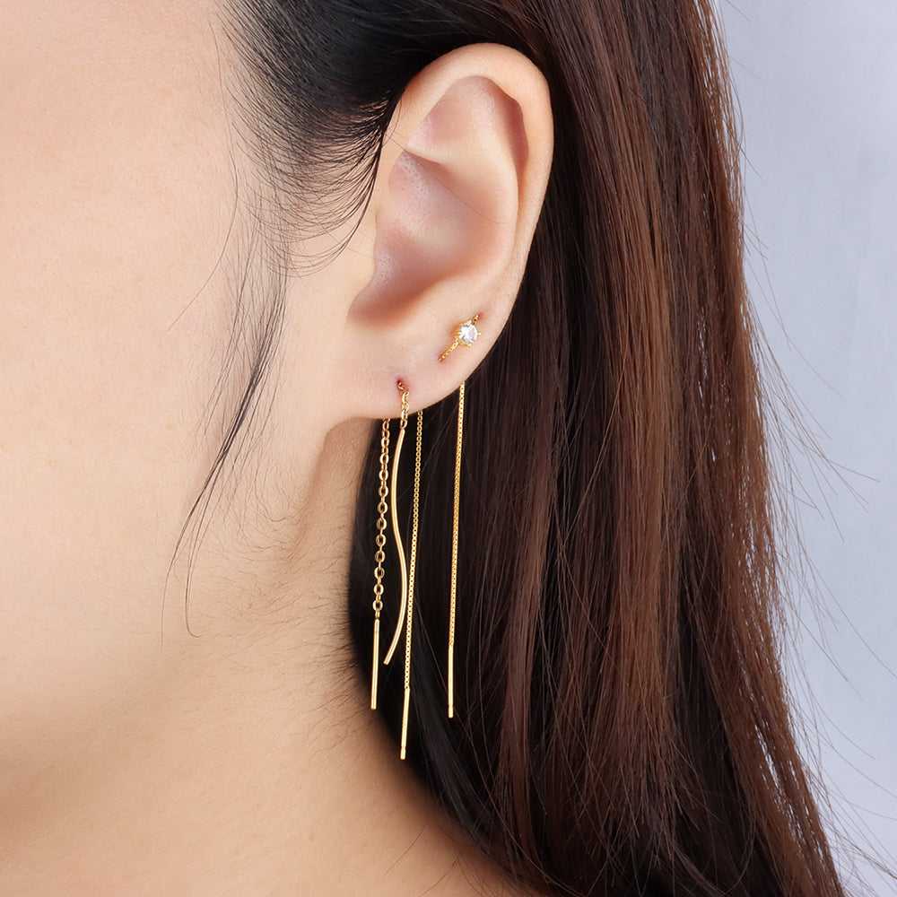 Wavy Ear Threads - OhmoJewelry