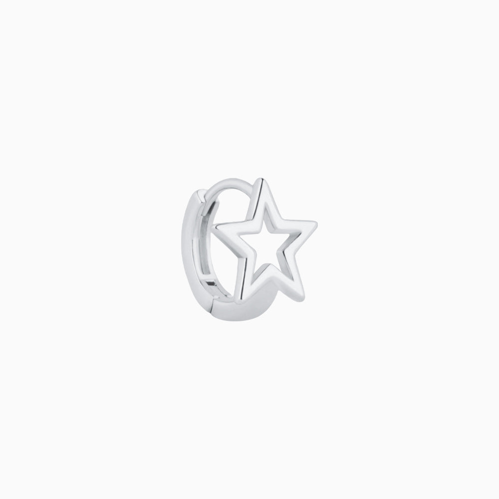 Eye-catching Star Helix Hoop - Brass - Upper Lobe - Oumo Jewelry