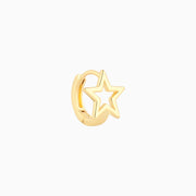 Eye-catching Star Helix Hoop - Brass - Upper Lobe - Oumo Jewelry