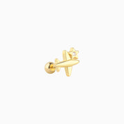 Airplane & Star Stud - Stainless Steel - Upper Lobe, Helix - Oumo Jewelry