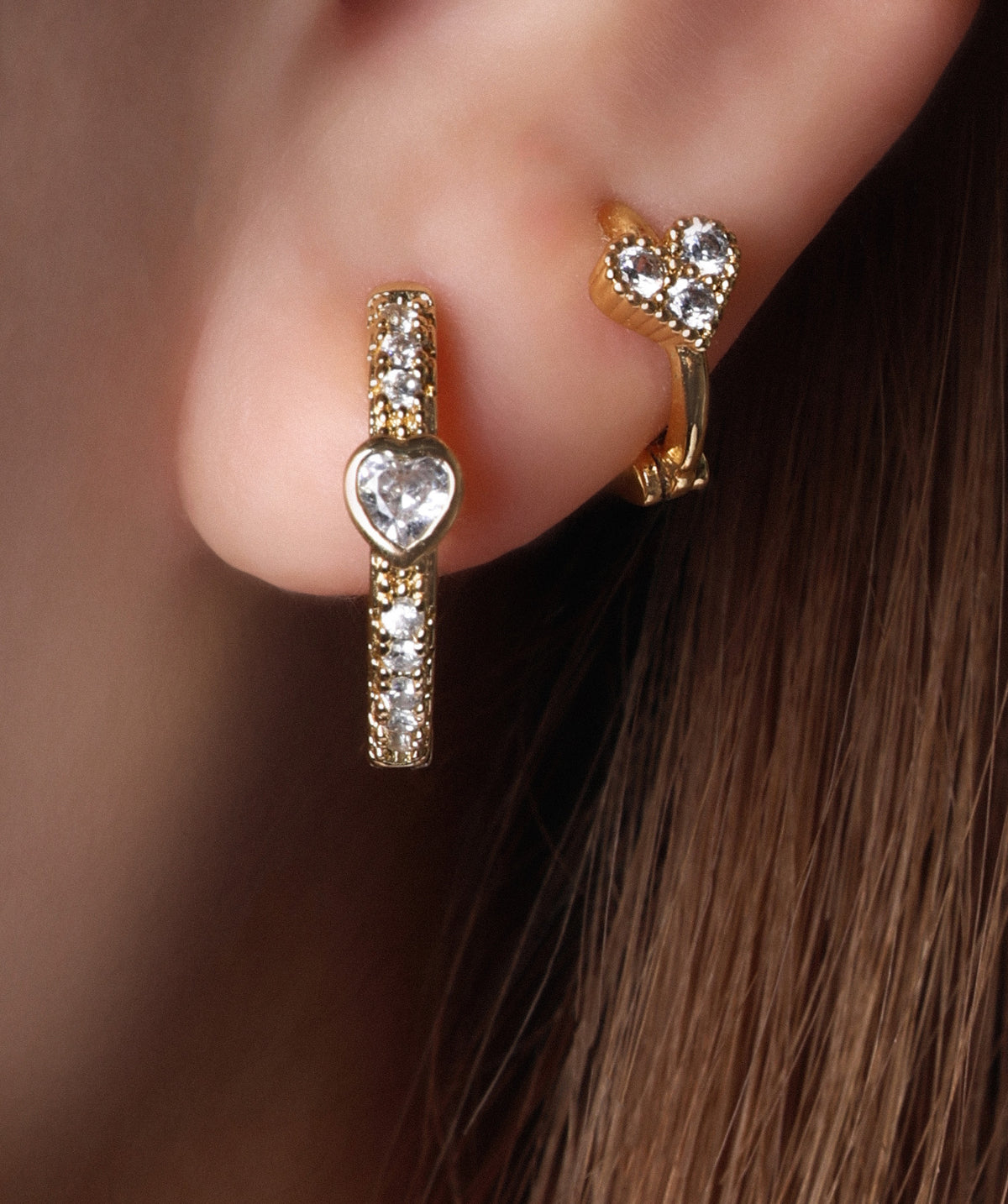 Love Helix Hoop - Brass - Upper Lobe, Helix - Oumo Jewelry