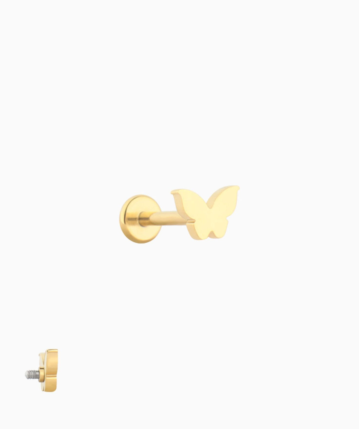 Cute Butterfly Flatback Stud - Stainless Steel - Helix, Upper Lobe, Conch - Oumo Jewelry