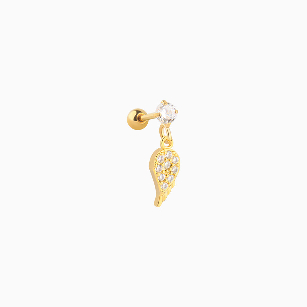 Feather Drop - Stainless Steel - Flat, Upper Lobe - Oumo Jewelry