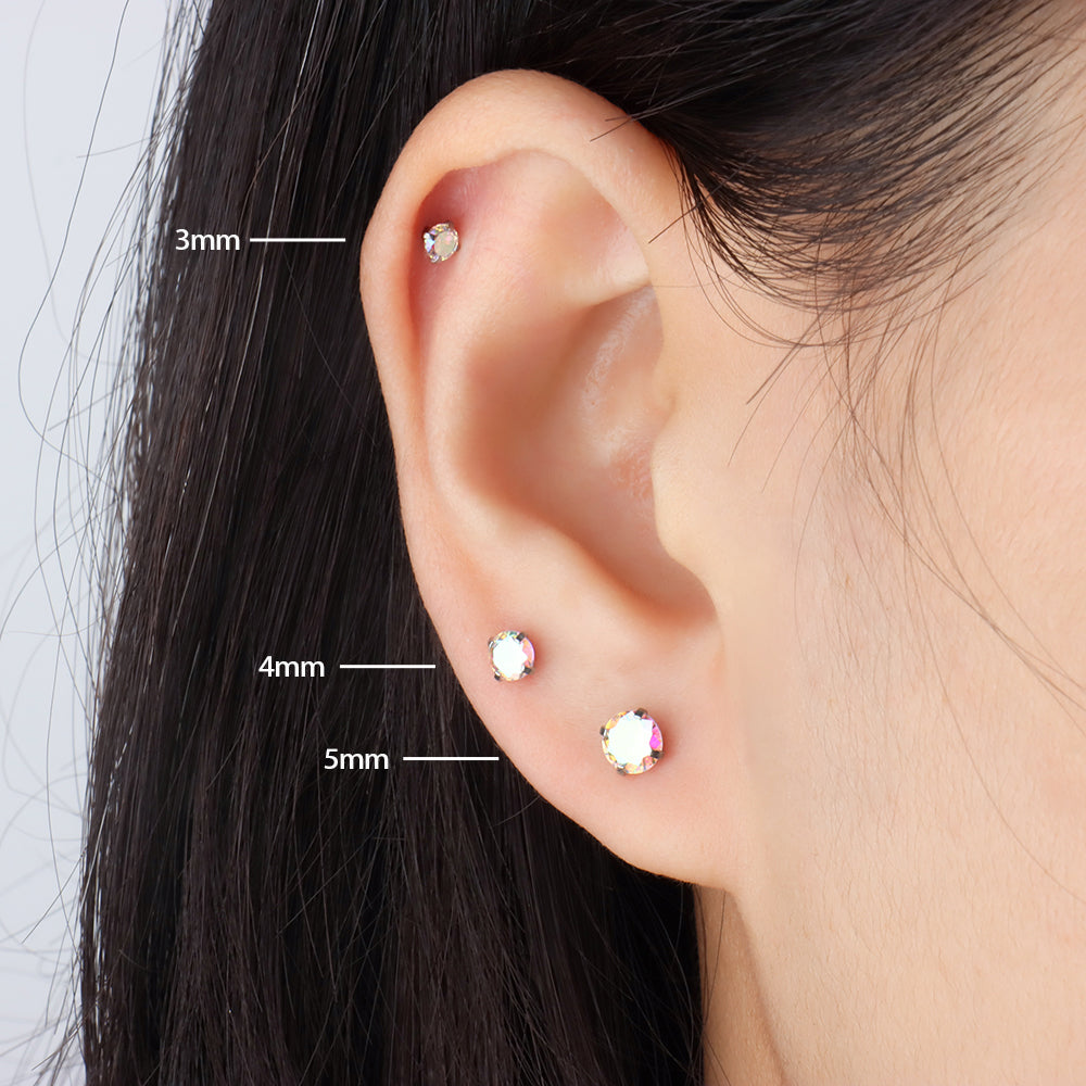 Basic Gem Studs - Stainless Steel - Oumo Jewelry