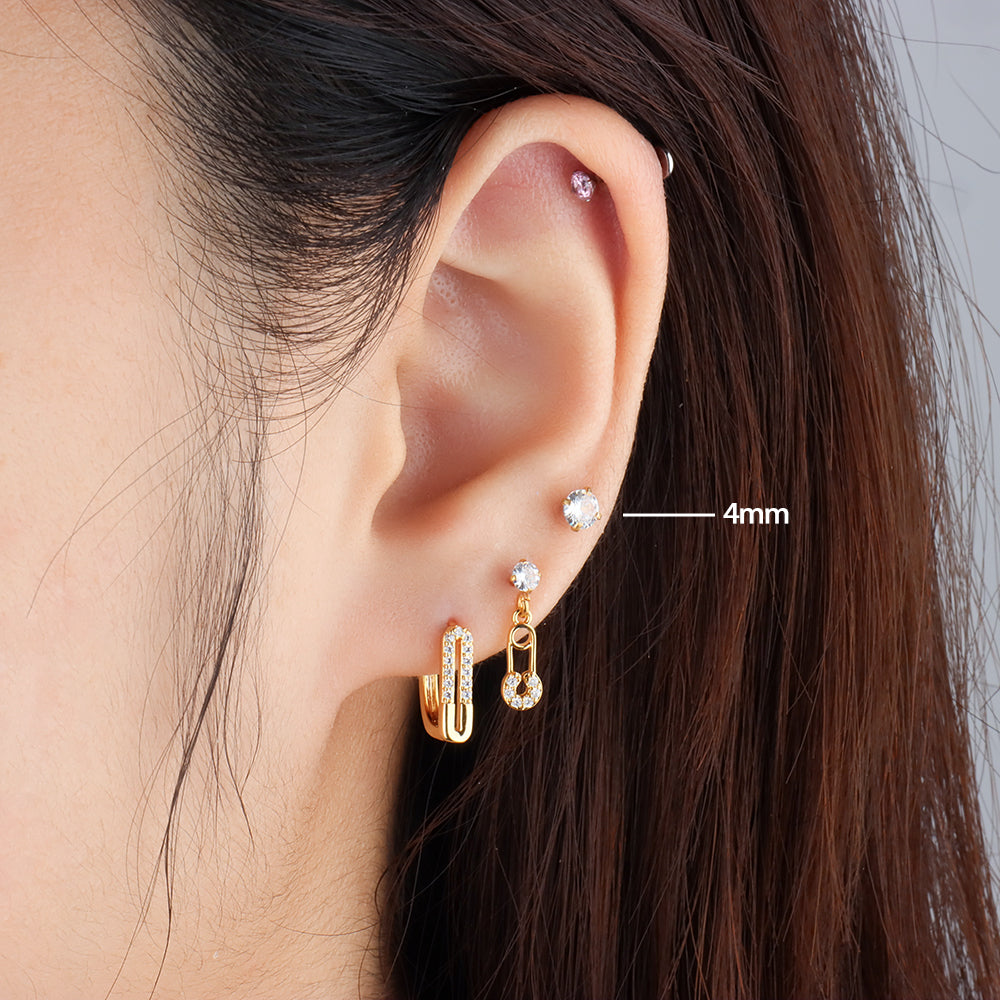 Basic Gem Studs - Stainless Steel - Oumo Jewelry