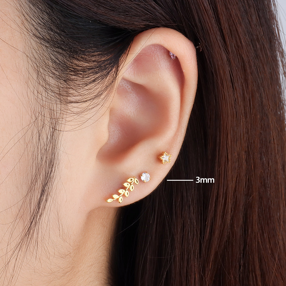 Basic Gem Studs - Stainless Steel - Oumo Jewelry