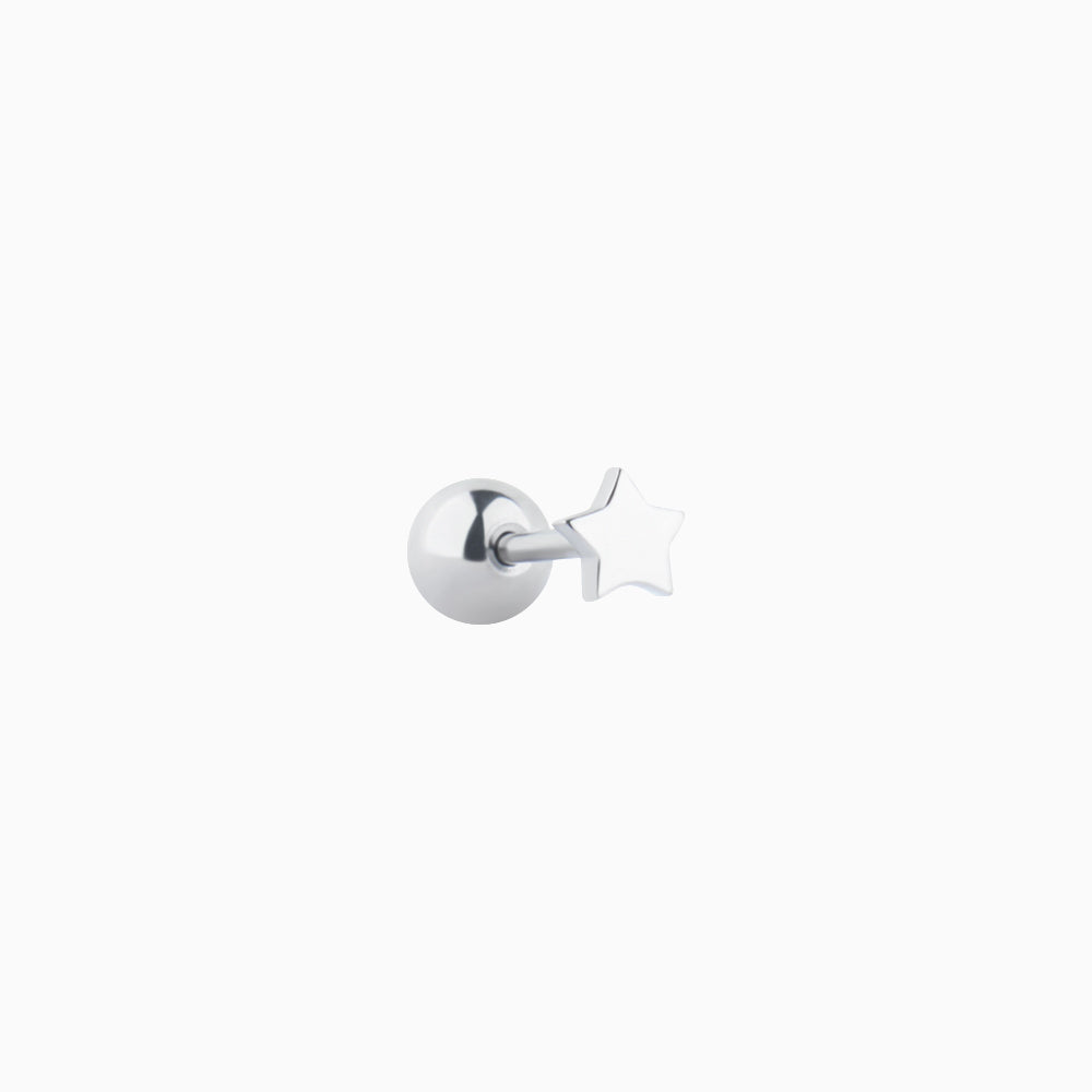 Simple Little Star Stud - Stainless Steel - Upper Lobe, Helix, Flat - Oumo Jewelry