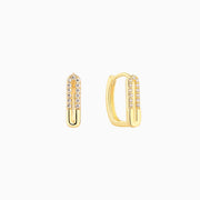 Paper Clip Hoops - Brass - Oumo Jewelry