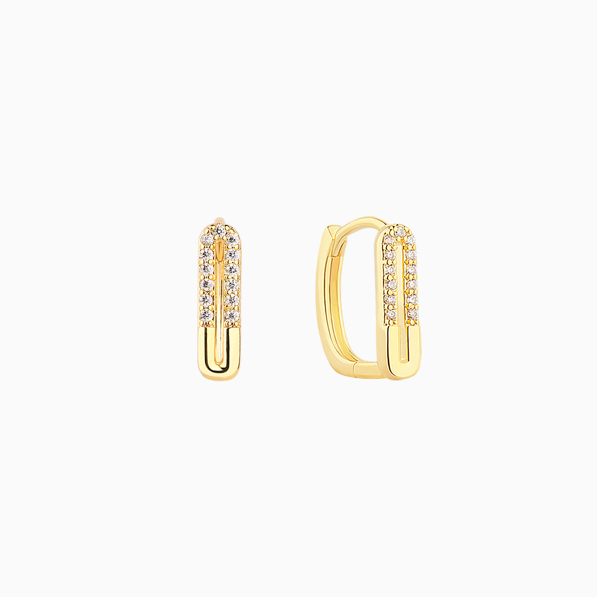Paper Clip Hoops - Brass - Oumo Jewelry