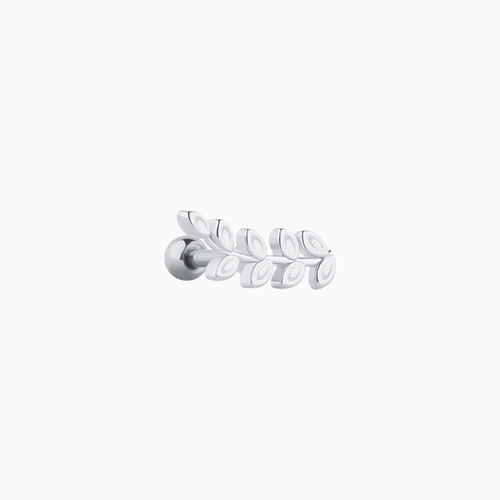 Branch Leaf Stud - Stainless Steel - Upper Lobe, Helix, Flat - Oumo Jewelry