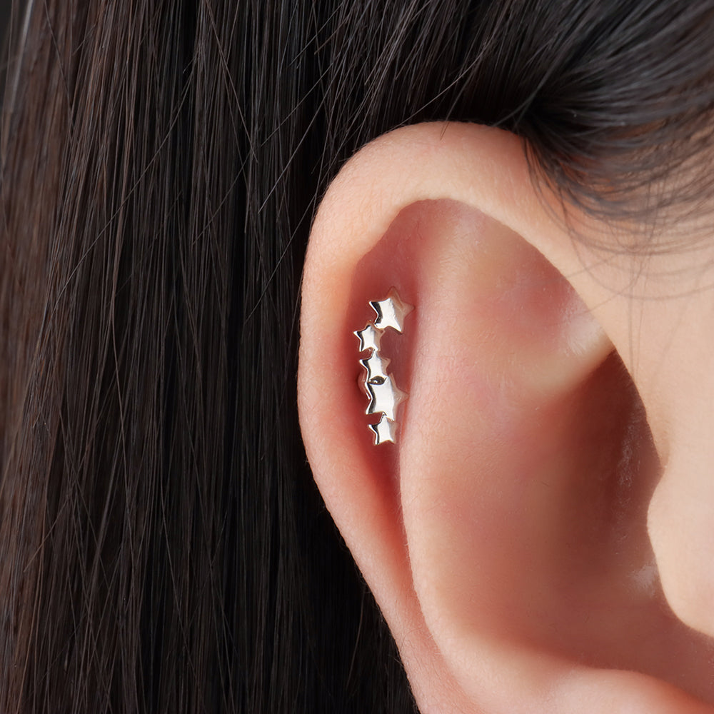 Super Star Stud - Stainless Steel - Upper Lobe, Helix, Flat - Oumo Jewelry