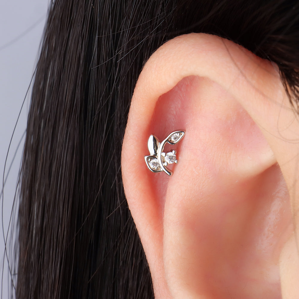 Small Leaf Stud - OhmoJewelry