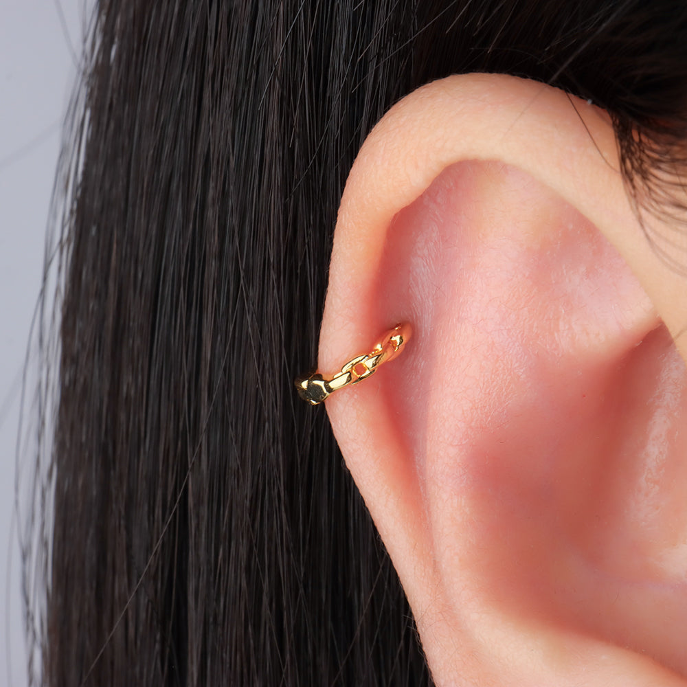 Chain Helix Hoop - Brass - Helix - Oumo Jewelry