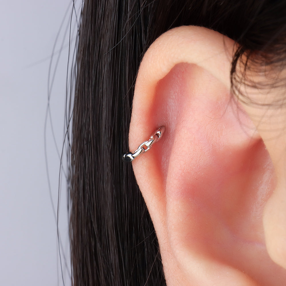 Chain Helix Hoop - Brass - Helix - Oumo Jewelry