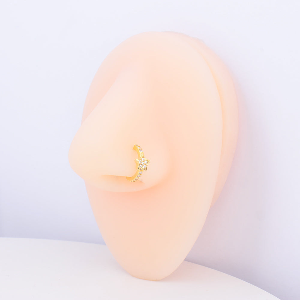 Star Seamless Ring - Brass - Septum - Oumo Jewelry