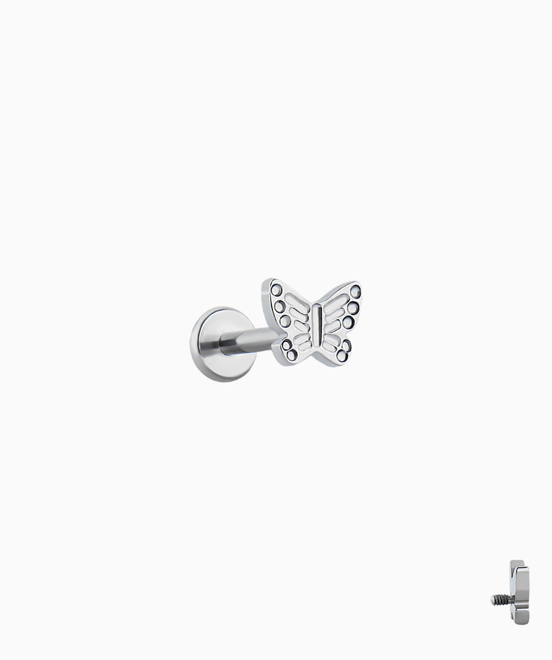 Titanium Butterfly Stud