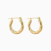 Twist Hoop Earrings - Stainless Steel - Oumo Jewelry