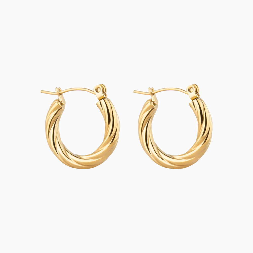 Twist Hoop Earrings - Stainless Steel - Oumo Jewelry