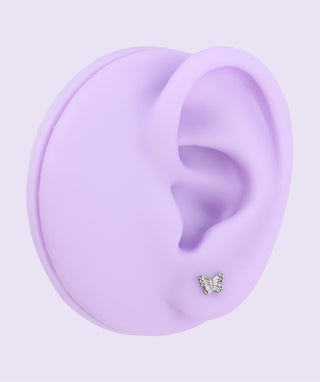 Titanium Butterfly Flatback Stud - OumoJewelry