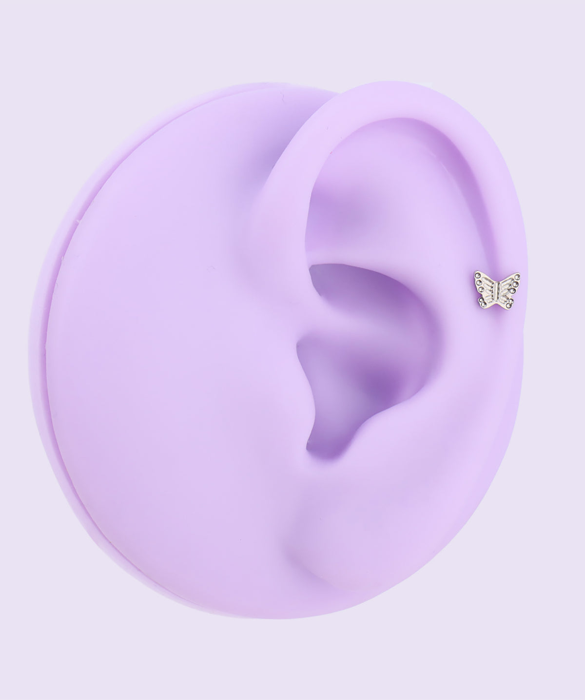 Titanium Butterfly Flatback Stud - Titanium - Helix, Upper Lobe, Conch - Oumo Jewelry