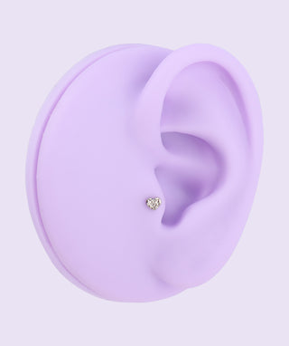 Titanium Heart Flatback Stud - OumoJewelry