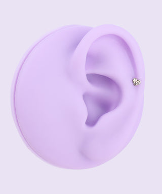 Titanium Heart Flatback Stud - OumoJewelry