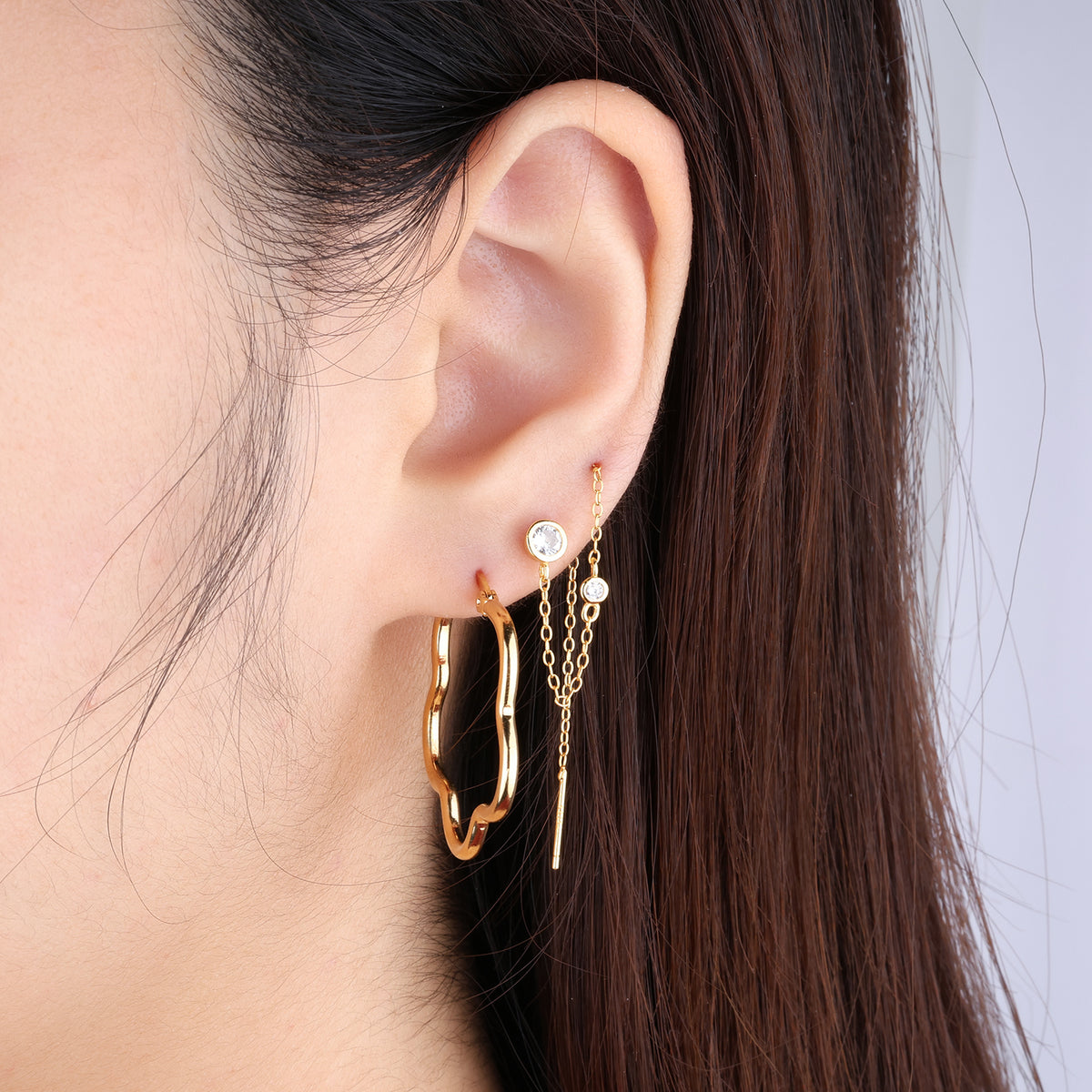 Bold Flower Hoops - Stainless Steel - Oumo Jewelry