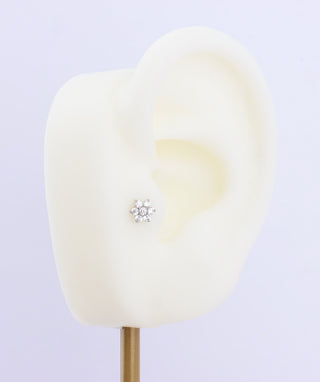 Titanium Flower Flatback Stud - OumoJewelry