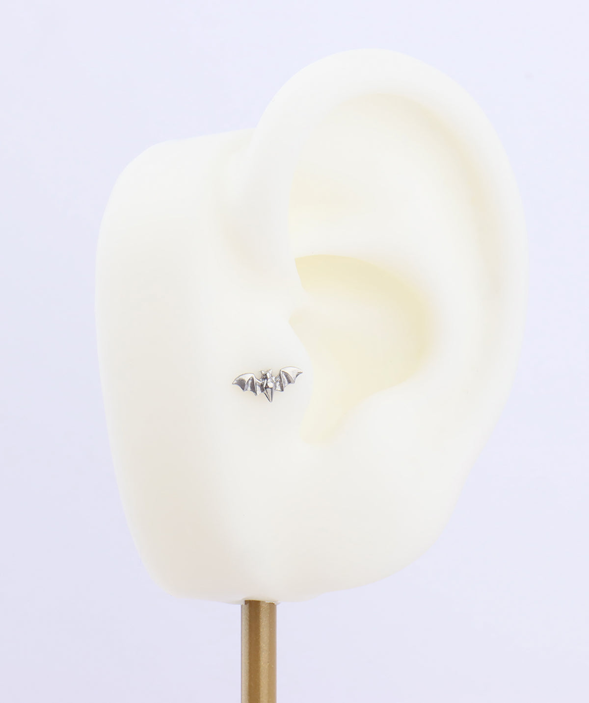 Titanium Bat Flatback Stud - Titanium - Helix, Upper Lobe, Conch - Oumo Jewelry