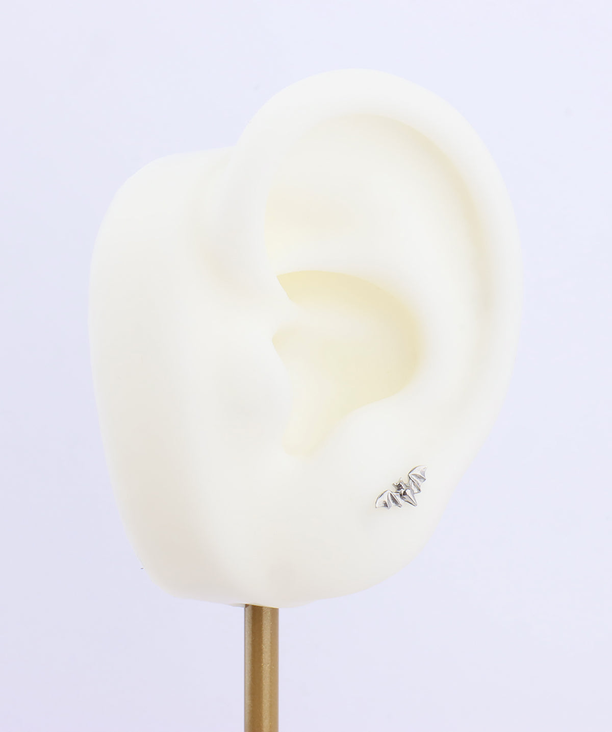 Titanium Bat Flatback Stud - Titanium - Helix, Upper Lobe, Conch - Oumo Jewelry