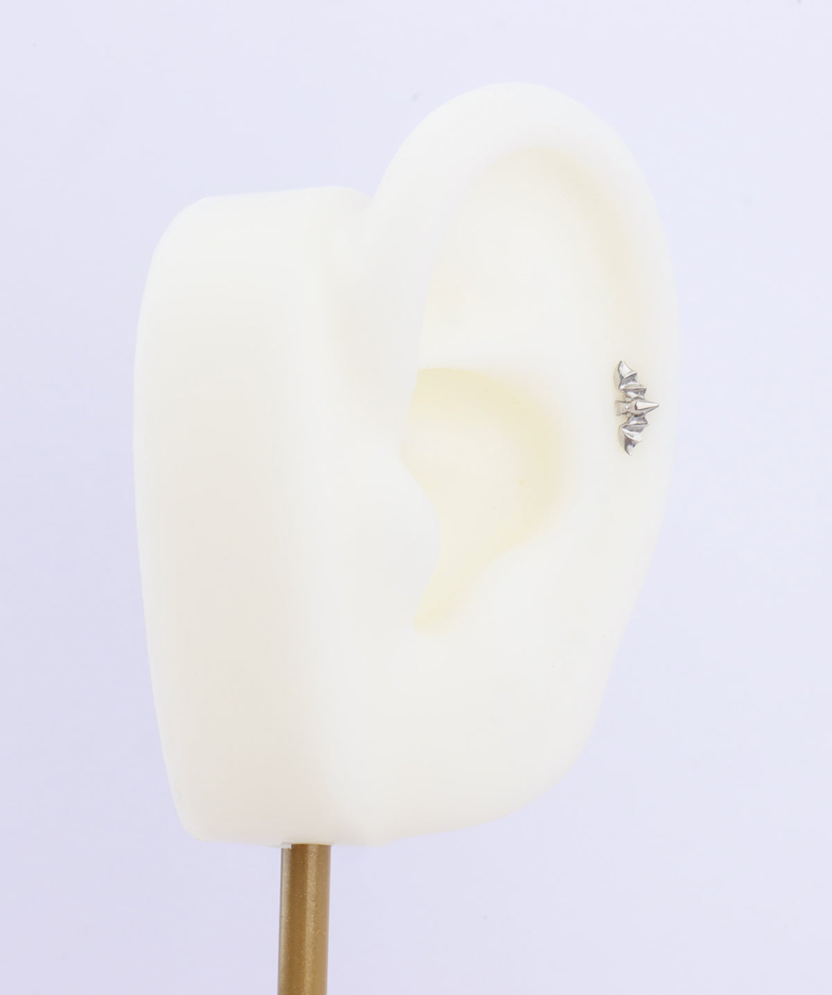 Titanium Bat Flatback Stud - Titanium - Helix, Upper Lobe, Conch - Oumo Jewelry