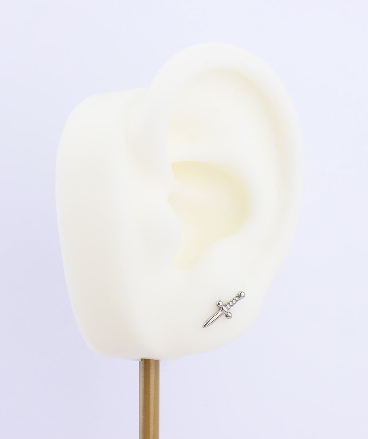Titanium Sword Flatback Stud - Titanium - Helix, Upper Lobe, Conch - Oumo Jewelry