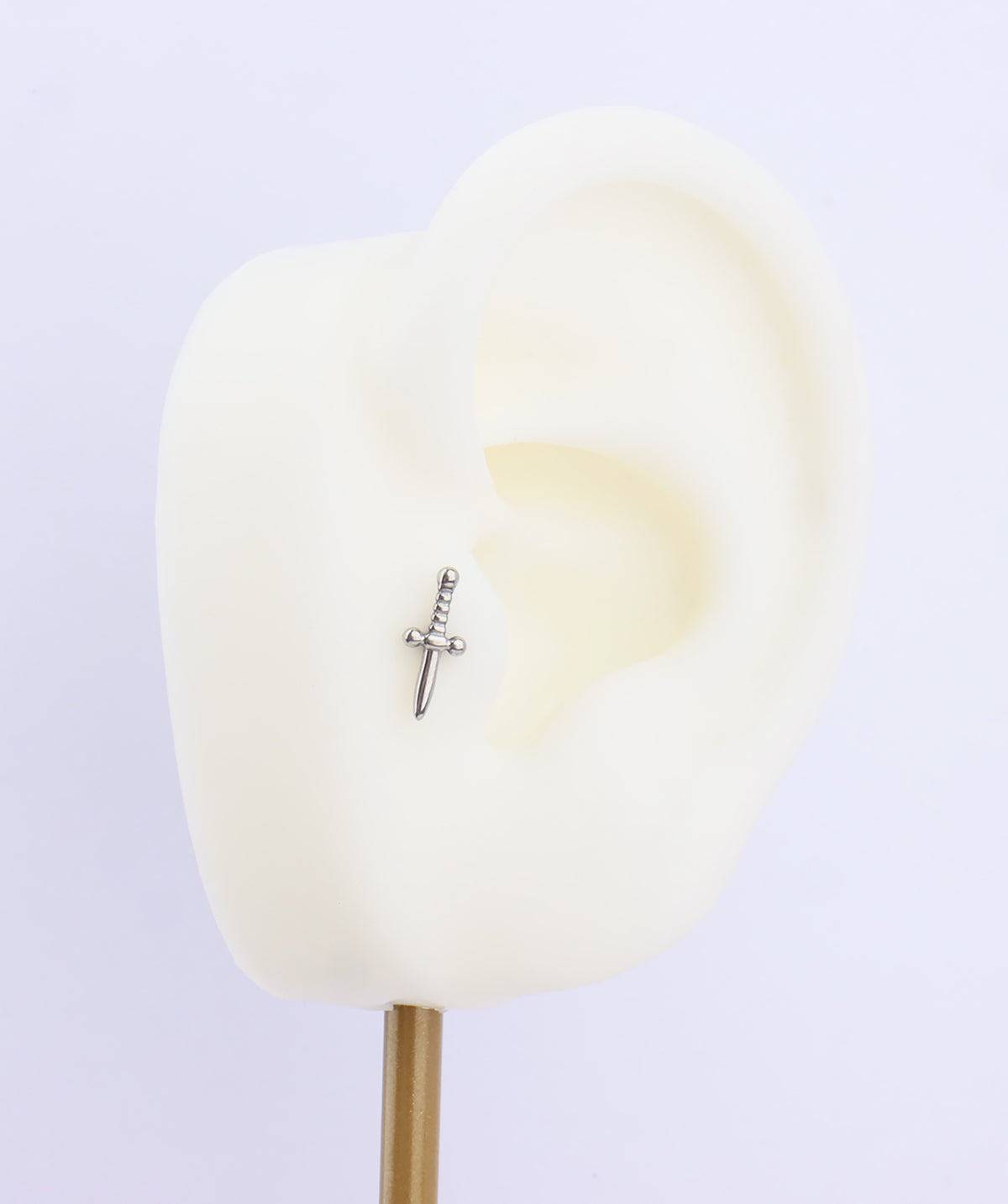 Titanium Sword Flatback Stud - Titanium - Helix, Upper Lobe, Conch - Oumo Jewelry