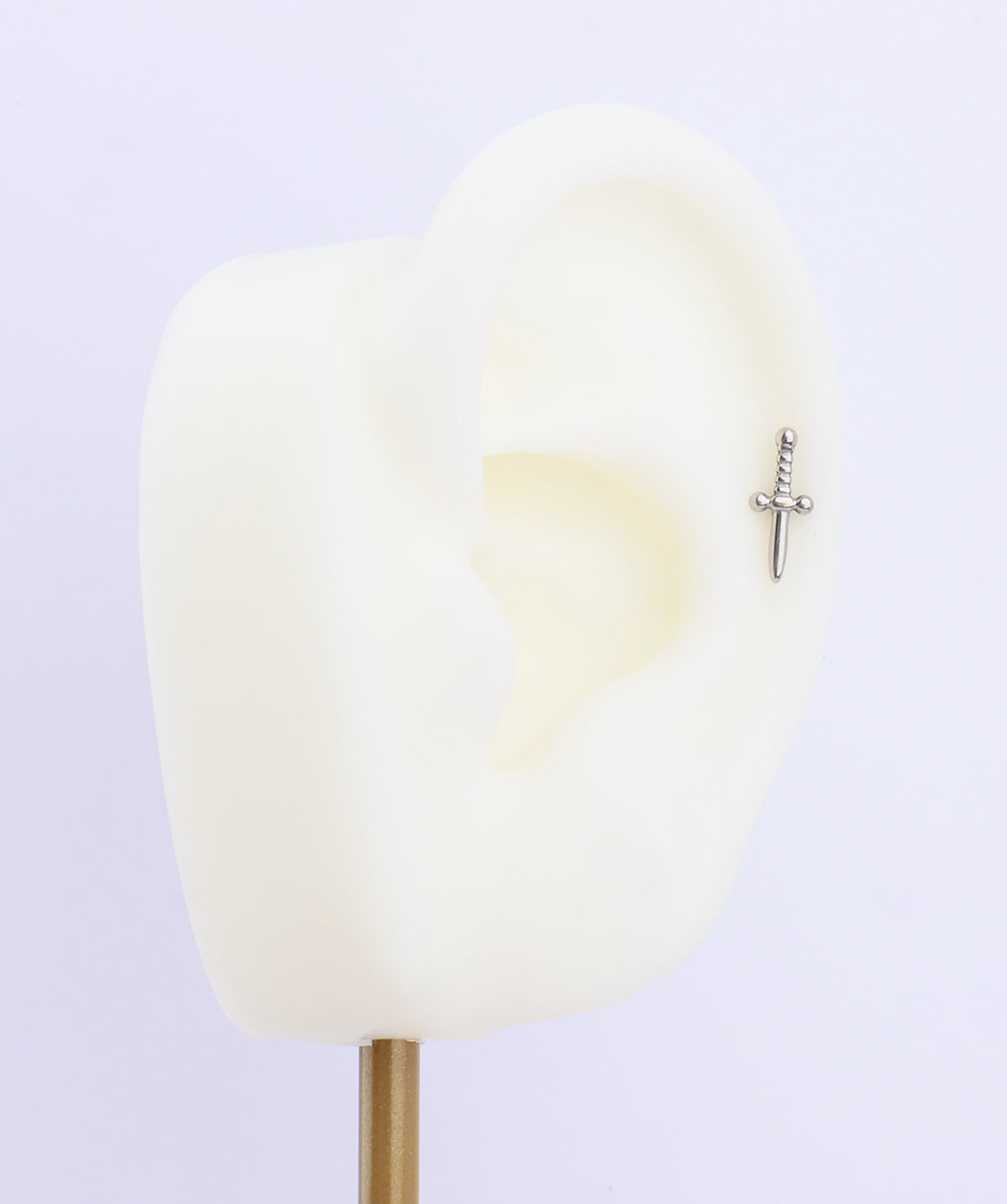 Titanium Sword Flatback Stud - Titanium - Helix, Upper Lobe, Conch - Oumo Jewelry