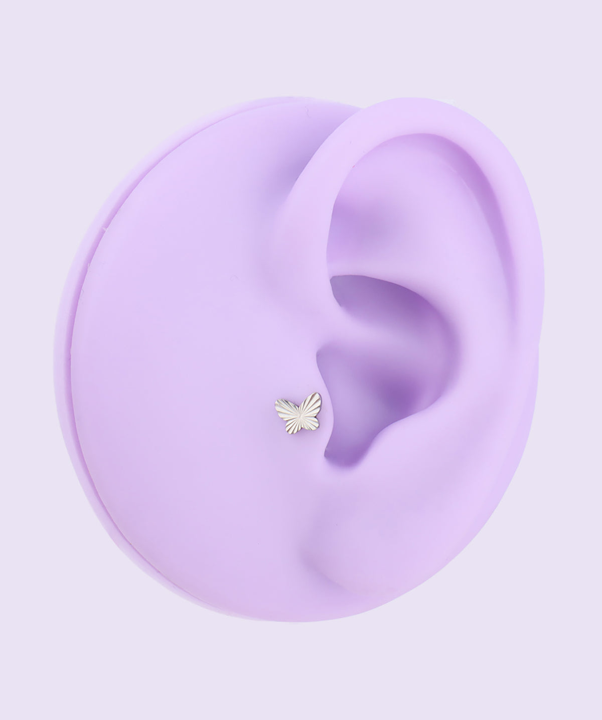 Titanium Butterfly Flatback Stud - Titanium - Helix, Upper Lobe, Conch - Oumo Jewelry
