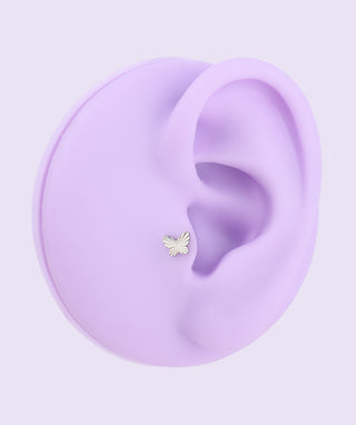 Titanium Butterfly Flatback Stud - OumoJewelry