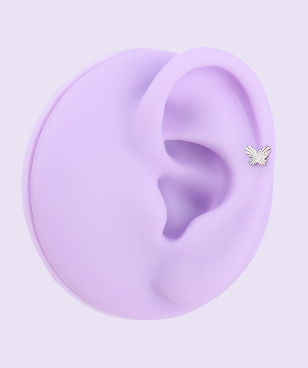 Titanium Butterfly Flatback Stud - Titanium - Helix, Upper Lobe, Conch - Oumo Jewelry