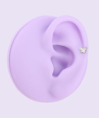 Titanium Butterfly Flatback Stud - OumoJewelry