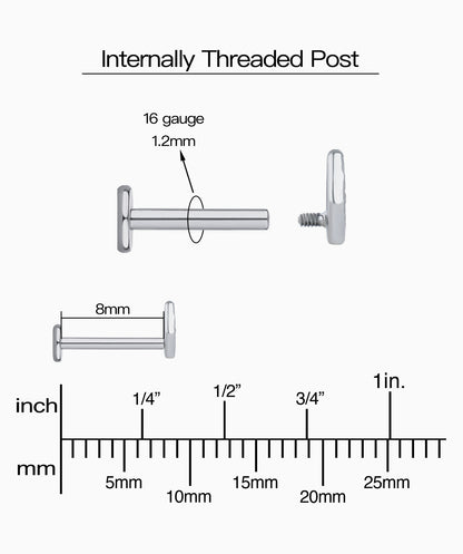 Titanium Moon Flatback Stud