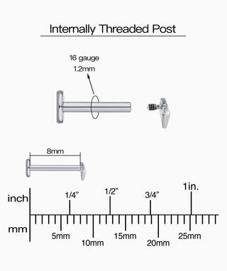 Titanium Bat Flatback Stud - OumoJewelry