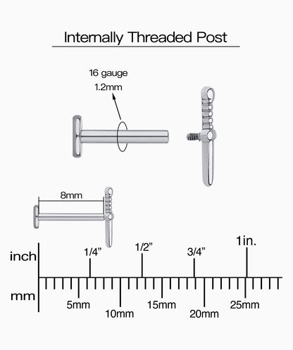 Titanium Sword Flatback Stud