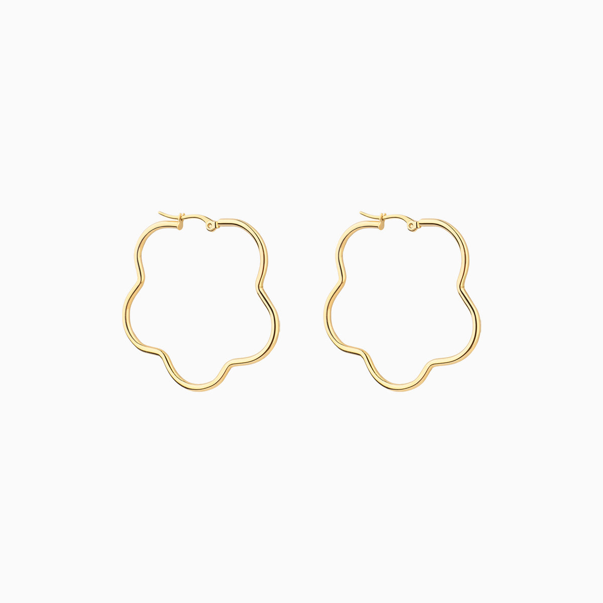 Bold Flower Hoops - Stainless Steel - Oumo Jewelry