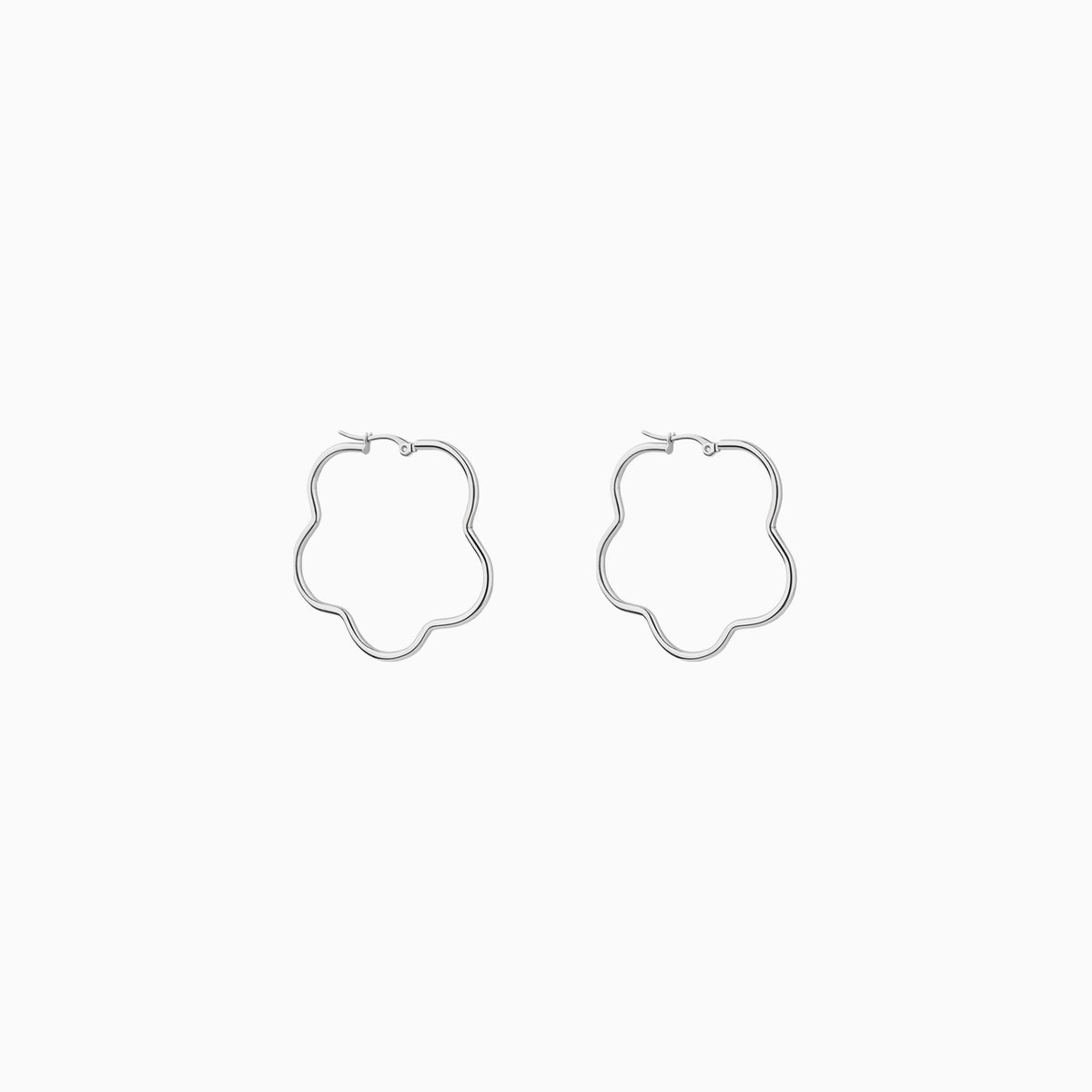 Bold Flower Hoops - Stainless Steel - Oumo Jewelry