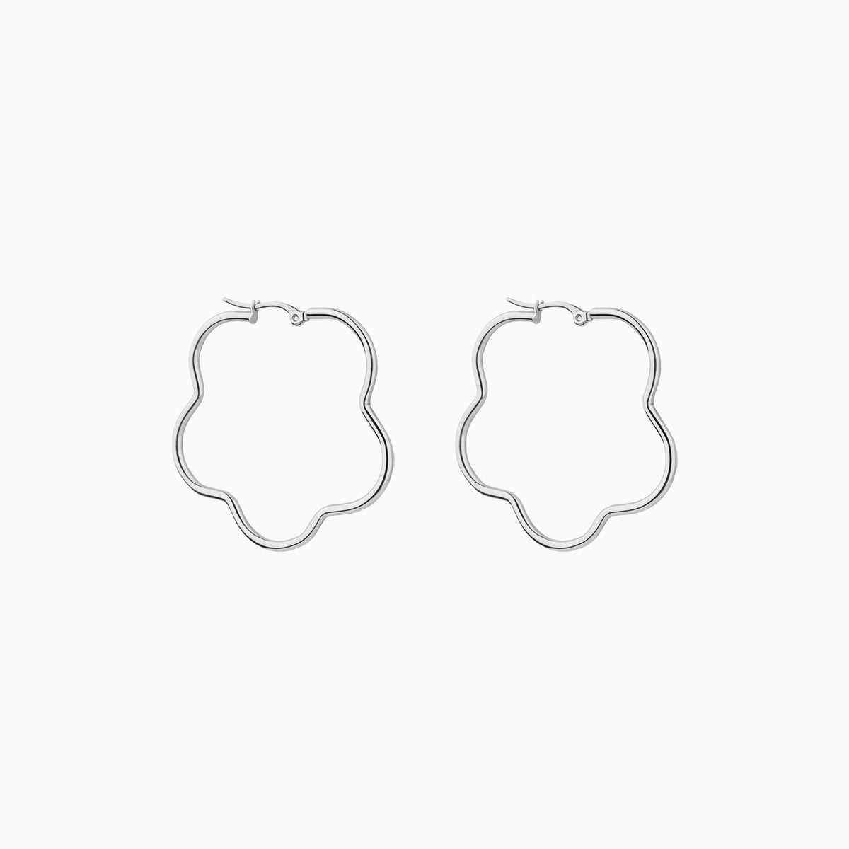 Bold Flower Hoops - Stainless Steel - Oumo Jewelry