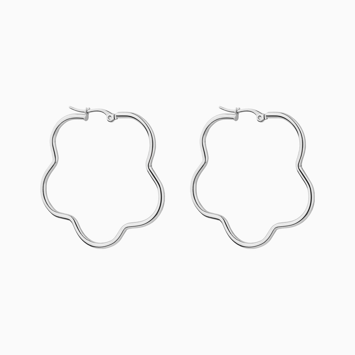 Bold Flower Hoops - Stainless Steel - Oumo Jewelry
