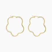 Bold Flower Hoops - Stainless Steel - Oumo Jewelry