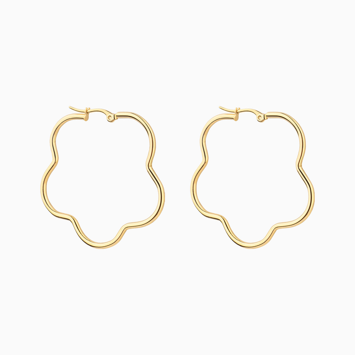 Bold Flower Hoops - Stainless Steel - Oumo Jewelry