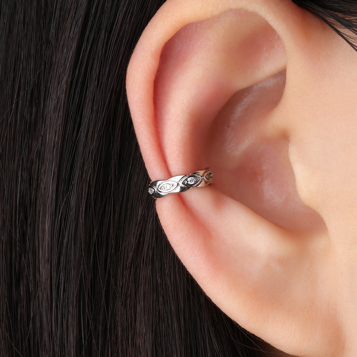 Evil Eye Ear Cuff - Brass - Oumo Jewelry