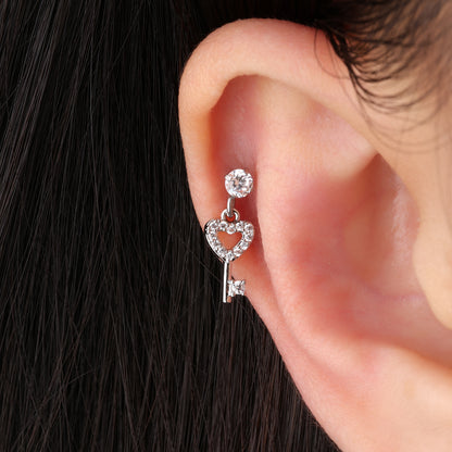 Love Key Stud - OhmoJewelry