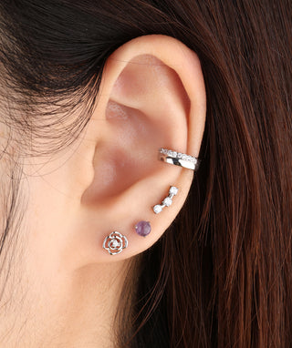 Titanium Curved Gemstone Flatback Stud - OumoJewelry